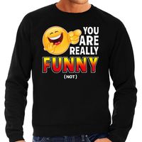 You are really funny emoticon fun trui heren zwart 2XL (56)  - - thumbnail