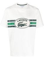 Lacoste t-shirt en coton à logo imprimé - Blanc