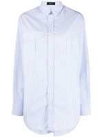 WARDROBE.NYC striped cotton shirtdress - Bleu - thumbnail