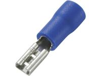 TRU COMPONENTS 737402 Platte stekker (female) Insteekbreedte: 2.8 mm Insteekdikte: 0.5 mm 180 ° Deels geïsoleerd Blauw 100 stuk(s)