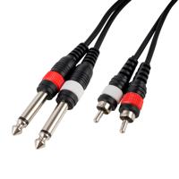 CASCHA HH 2096 audio kabel 5 m 2 x 6.35mm 2 x RCA Zwart