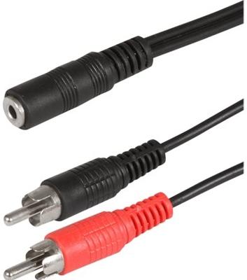 SCANPART   Audio-adapter - stereo ministekker (V) naar RCA (M) - 20 cm