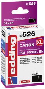 Edding Inktcartridge vervangt Canon PGI-1500BK XL Compatibel Zwart EDD-526 18-526