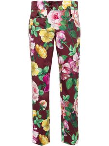 Dolce & Gabbana pantalon de costume à fleurs - Rouge