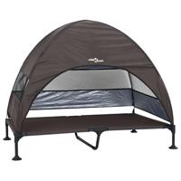 vidaXL Verhoogd Hondenbed met Afneembaar Dak Bruin XL Staal