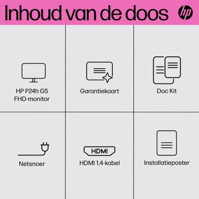HP P24h G5 LED-monitor Energielabel E (A - G) 60.5 cm (23.8 inch) 1920 x 1080 Pixel 16:9 5 ms HDMI, VGA, DisplayPort IPS LED