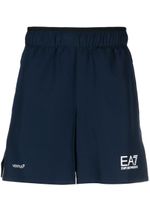 Ea7 Emporio Armani short de sport à logo imprimé - Bleu