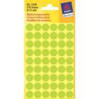 Etiket Avery Zweckform 3149 rond 12mm lichtgroen 270stuks