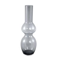 PTMD Joly Grey glass vase long bulb shape L - thumbnail