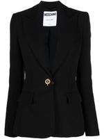 Moschino blazer à logo gravé - Noir