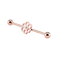 Industrial Barbell Met roségoud verguld chirurgisch staal Barbells