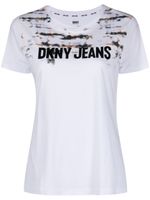 DKNY t-shirt à logo imprimé tie-dye - Blanc