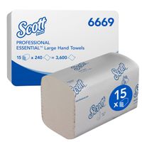 Handdoek Scott Essential i-vouw 1-laags 20x32cm 15x240stuks wit 6669 - thumbnail