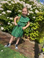 Quapi Meisjes jurk - Faitlin - Donker blauw gestreept