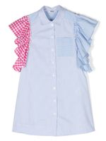 MSGM Kids chemise rayée à carreaux - Blanc