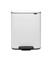 Brabantia Bo Prullenbak, Kunststof Binnenemmer, White, 2 binnenemmers (2 x 30L)