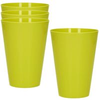 4x drinkbekers van kunststof 430 ml in het groen   -