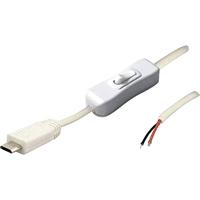 BKL Electronic 10080117 MUSB 10080117-Micro-USB-kabel schakelaar wit stekker, recht 2-polig be