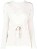 Fabiana Filippi haut en maille nervurée à détail de fente - Blanc