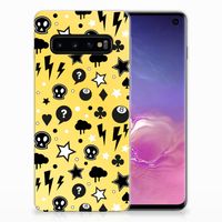 Silicone Back Case Samsung Galaxy S10 Punk Geel