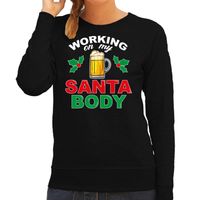 Santa body foute Kerstsweater / Kersttrui zwart voor dames 2XL  - - thumbnail