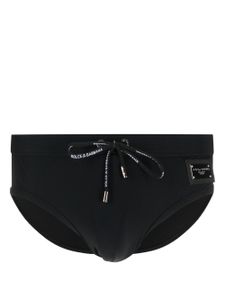 Dolce & Gabbana slip de bain à plaque logo - Noir