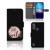 Bookcase Moto E6s Leuk Hoesje Boho Stay Wild