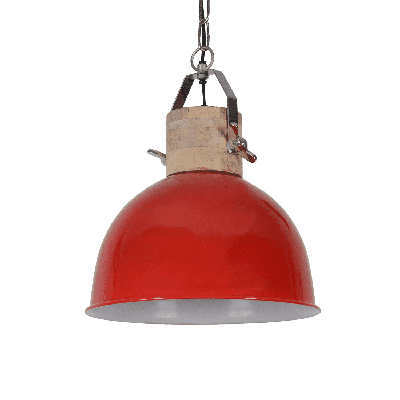 Hanglamp Fabriano Industrieel 30 cm 1 Lichts Glans Rood