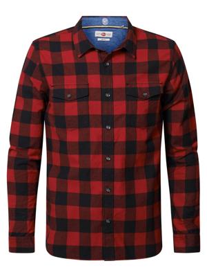 50% korting - Petrol Industries Heren Geruit overhemd Spice Red - XXXL