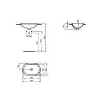 Ideal Standard Connect onderbouwwastafel ovaal 55x39cm m. overloop z. kraangat wit