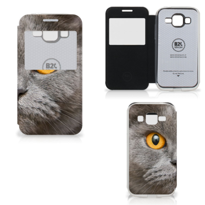 Telefoonhoesje met Pasjes Samsung Galaxy Core Prime Britse Korthaar Telefoonhoesje met Pasjes Samsung Galaxy Core Prime Britse Korthaar