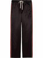 Gucci pantalon de jogging à détails Web - Noir - thumbnail