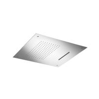 Hoofddouche Hotbath Mate Inbouw Plafond Vierkant Dualflow Geborsteld Nikkel 50cm met Waterval