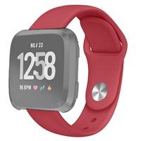 By Qubix - Compatible met Fitbit Versa 1/2 & Lite siliconen bandje - Maat: Large - Rood - Compatible fitbit bandje