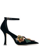 Jimmy Choo escarpins Azara à fleurs - Noir - thumbnail