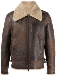 DSQUARED2 veste en cuir à fermeture zippée - Marron