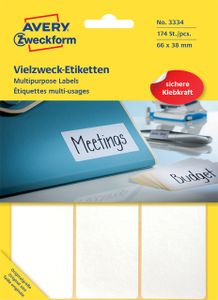 Avery Multipurpose Labels, White 66 x 38 etiket 174 stuk(s)