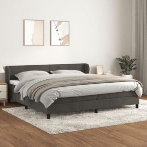 Boxspring met matras fluweel donkergrijs 200x200 cm SKU: V3127392