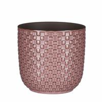 Mica Decorations Plantenpot - keramiek - roze - 13 x 13 cm   -