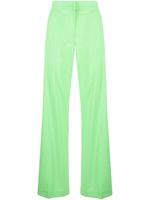 MSGM pantalon en laine vierge à taille haute - Vert