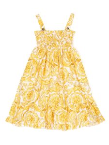 Versace Kids robe sans manches à fleurs - Jaune