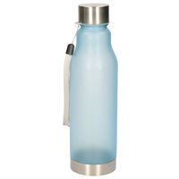 Waterfles/drinkfles/sportfles - lichtblauw - kunststof/rvs - 600 ml