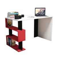 Homemania Computerbureau Snap 120x60x75 Cm Wit Zwart En Rood