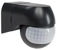as - Schwabe Infrarotbewegungsmelder 180 Grad Erfassungswinkel, Erfassungsbereich circa 12 m, 1 Stück, schwarz, 43804