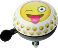 Widek fietsbel Emoticon Crazy wit/grijs/geel 80 mm