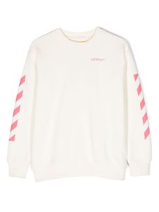 Off-White Kids logo-print cotton sweatshirt - Blanc