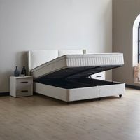 2-Persoons Boxspring Met Opbergruimte Ruby - Wit 180x200 cm - Pocketvering - Inclusief Topper - Dekbed-Discounter.nl - thumbnail