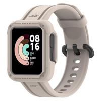 By Qubix - Siliconen sportband met case - Beige - Xiaomi Redmi Watch 2 (Lite)