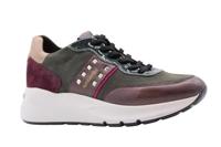 Nero Giardini Leren sneakers met gelamineerde details, etoile board woud, 38 EU