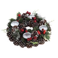 Kerstkrans met decoratie 28 cm